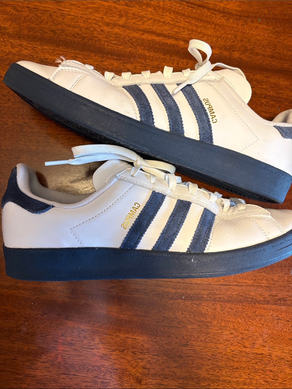 adidas Campus Sneakers - White & Navy Blue